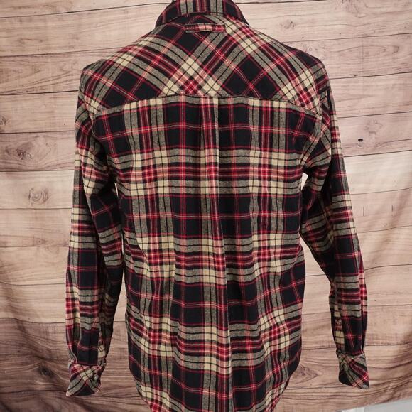 Legendary Whitetails Buck Camp Shirt Mens Medium Red Black Plaid Flannel Cotton - Picture 5 of 9